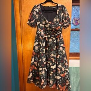 Disturbia mariposa puff sleeve organza dress